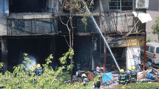 Situasi di lokasi ledakan di Hangzhou