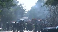 Kondisi di kota Kabul dipenuhi dengan asap pekat setelah pengeboman.