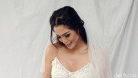 Dengan malu-malu ia pun mengatakan sudah punya konsep pernikahan, namun belum ada jodohnya. Pool/Noel/detikFoto.
