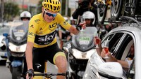 Bagi Froome, ini adalah gelar keempatnya di Tour de France. Dia sebelumnya juga berjaya pada tahun 2013, 2015, dan 2016. Foto: REUTERS/Benoit Tessier