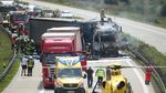 Truk Terbakar dan Akibatkan Kemacetan