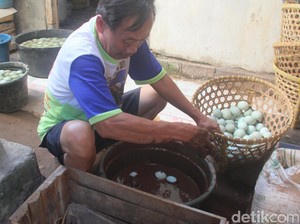 Garam Langka, Produsen Telur Asin Brebes Daur Ulang Adonan Pengasin