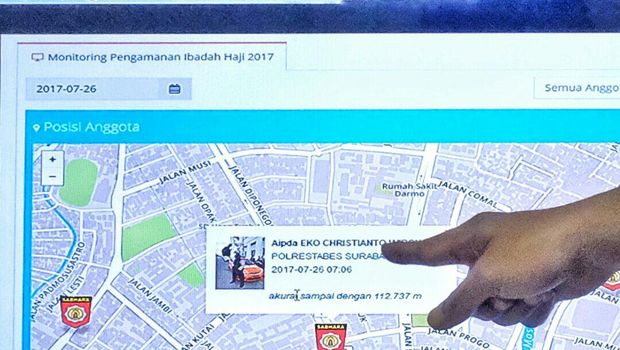 Salah satu keberadaan personel yang bisa dipantau