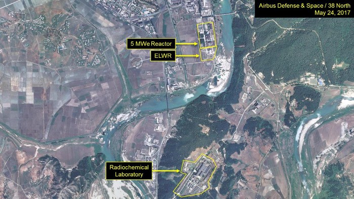 A satellite image of the radiochemical laboratory at the Yongbyon nuclear plant in North Korea by Airbus Defense & Space and 38 North released on July 14, 2017.   “Includes material Pleiades © CNES 2017 Distribution Airbus DS / Spot Image, all rights reserved.”  Courtesy Airbus Defense & Space and 38 North/Handout via REUTERS  ATTENTION EDITORS - THIS IMAGE WAS PROVIDED BY A THIRD PARTY. MANDATORY CREDIT. NO RESALES. NO ARCHIVES