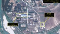 Citra satelit pada Mei 2017 yang menunjukkan laboratoium radiokimia di fasilitas nuklir Yongbyon, Korut. Courtesy Airbus Defense & Space and 38 North/Handout via REUTERS