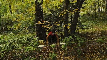 Buat apa memakai topeng gas di hutan? Foto: Mirror
