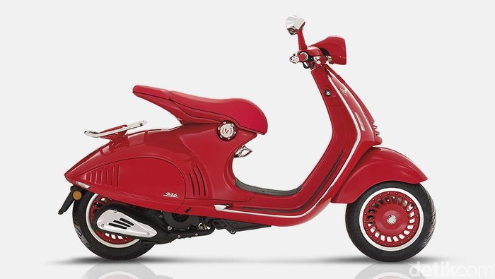 (VESPA 946)RED, a Vespa clad in shiny red,