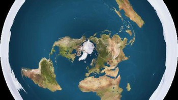 Bentuk Bumi berdasarkan teori flat Earth memang menunjukkan dunia ini dikelilingi oleh es di Antartika. Foto: Dok. Istimewa