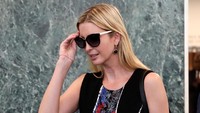 Ivanka Trump bergaya stylish dengan memakai kaca mata hitam saat tiba di kantor PBB.