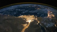 Lembah Sungai Nil, Mesir terekam dari ketinggian 100km dari bumi.  (Foto: NASA)