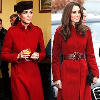 Tampilan coat merah dari L.K.Bennett ini tampak beda karena pilihan sepatunya. Ia bisa tampil anggun dengan high heels, atau terlihat edgy pakai knee-high boots. Foto: Ist.