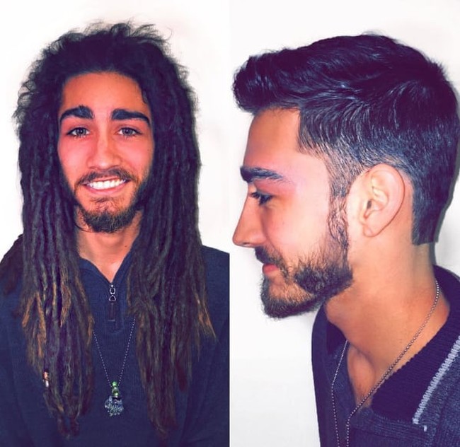 Make over besar-besaran. Rambut gimbalnya dicukur membuat pria ini mirip Zayn Malik. Foto: dok. Instagram