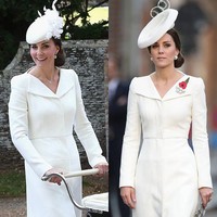 Kate Middleton memakai coat dress Alexander McQueen ini pertamakalinya untuk pembaptisan Putri Charlotte di tahun 2015. Dua tahun kemudian, ia memakainya lagi di perayaan 100 tahun Perang Passchendaele tanggal 30 Juli 2017 ini.Foto: Ist.