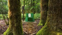 Traveler pasti was-was saat menggunakan toilet yang terletak di hutan British Columbia ini. Ancamannya adalah beruang (Dok. CNN)
