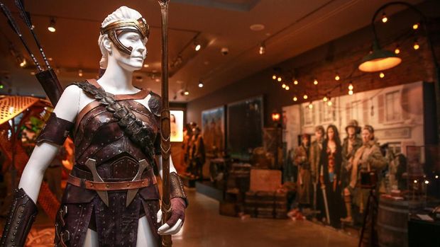 BURBANK, CA - JULY 31:  Props and costumes are seen as Warner Bros. Studio Tour Hollywood adds a Wonder Woman Exhibit to DC Universe: The Exhibit at Warner Bros. Tour Center on July 31, 2017 in Burbank, California.  (Photo by Rich Fury/Getty Images for Warner Bros. Studio Tour Hollywood)
