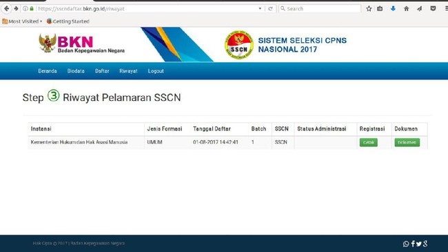 Tutorial Daftar Online CPNS 2017