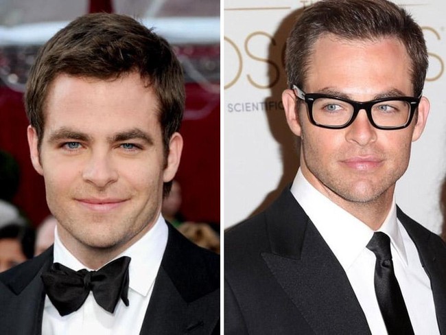 Chris Pine terlihat tampan dan pintar dengan kacamata berframe hitam. Foto: Getty Images