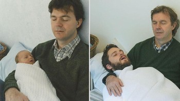 Lelap bersama ayah. Foto: istimewa