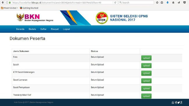 Tutorial Daftar Online CPNS 2017