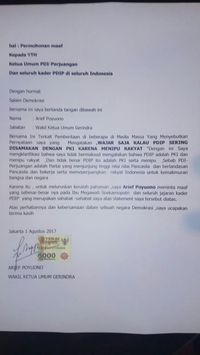 Waketum Gerindra Minta Maaf Soal 'Wajar PDIP Disamakan dengan PKI'