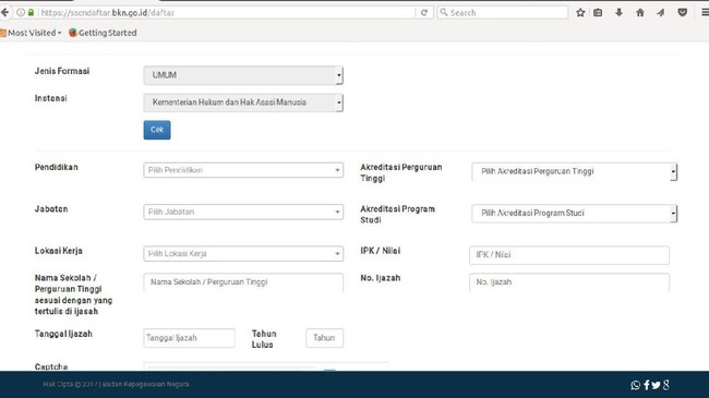 Tutorial Daftar Online CPNS 2017