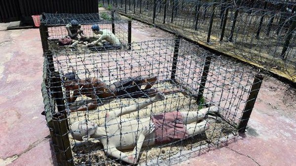 Itu belum semua, ada juga Tiger Cage yang hanya seukuran panjang tubuh dan kawat duri di sekelilingnya. Kandang ini digunakan untuk mengurung tahanan (phuquocprison.org)