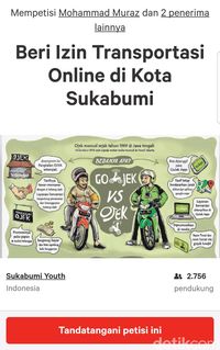 Transportasi Online Dilarang di Sukabumi, Warganet Tulis Petisi