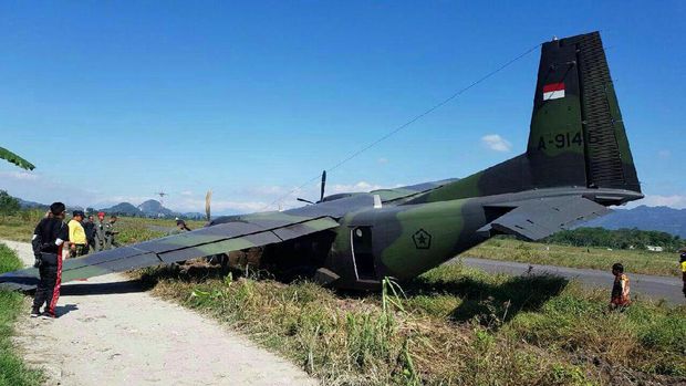 Pesawat TNI AD Tergelincir di Bandung, Tak Ada Korban Jiwa