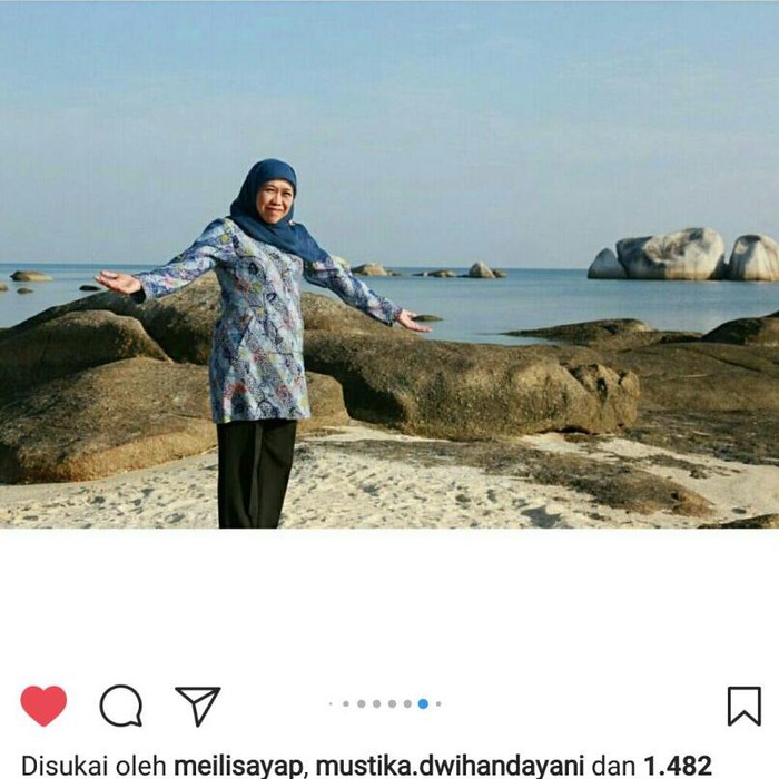 Keren! Khofifah Ikut Promosi Wisata Belitung Lewat Instagramnya