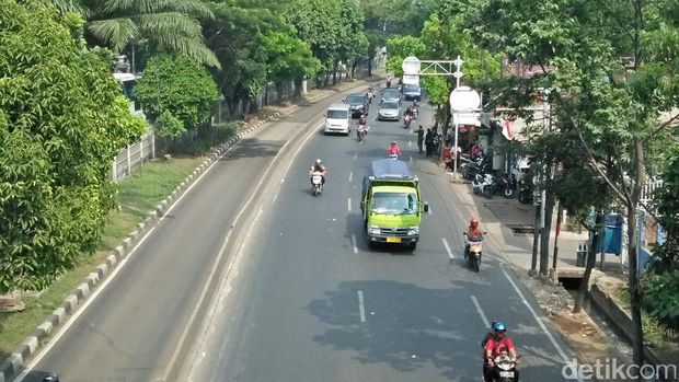  Lokasi tewasnya guru SD Suharso di Jl Daan Mogot, Sabtu (5/8/2017)