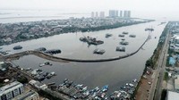Penampakan tanggul laut dari atas. (Kementerian PUPR).