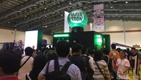 Booth Webtoon LINE menjadi salah satu booth yang diminati pengunjung. (Saras/detikhot)