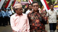 Idrus Marham juga menyambut Sekjen Partai PDIP Hasto Kristiyanto.