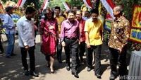 Sejumlah tokoh nasional seperti Setya Novanto terlihat hadiri acara aqiqah putri dari Sekjen Partai Golkar, Idrus Marham, di kawasan Cibubur, Jakarta, Minggu (6/8/2017).