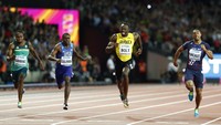 Usain Bolt tampil di nomor andalannya lari 100 meter. Di laga final dia bersaing dengan sejumlah pelari top termasuk Justin Gatlin dari Amerika Serikat (Foto: REUTERS/Lucy Nicholson)