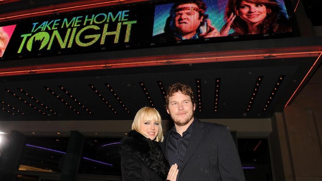 Chris Pratt dan Anna Faris bertemu pertama kali pada 2007 saat sama-sama membintangi film Take Me Home Tonight. (Foto: Getty Images)