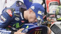 Vinales dari Movistar Yamaha menempati podium ketiga dalam balapan ini. Hasil itu membuatnya masih menempati posisi dua papan klasemen sementara. (Foto: Mirco Lazzari gp/Getty Images)