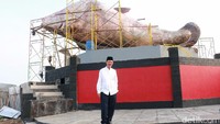 Harnojoyo menyebut-nyebut Tugu Ikan Belido ini bakal lebih indah dari Patung Merlion Singapura. Semoga saja ya! (Raja Adil/detikTravel)