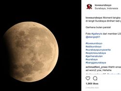 Keindahan Gerhana Bulan Parsial Hiasi Instagram