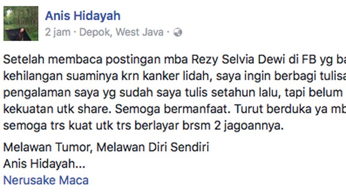 Awalnya Sariawan, Ini Kisah Aktivis Migrant Care Melawan Tumor Lidah