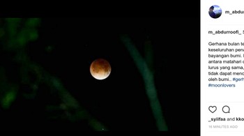 Gerhana Bulan sebagian ini bisa dilihat dari seluruh wilayah Indonesia. Foto: Instagram @m_abdurroofi_