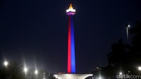 Begini penampakan cantiknya Monas malam ini, Selasa (8/8/2017).