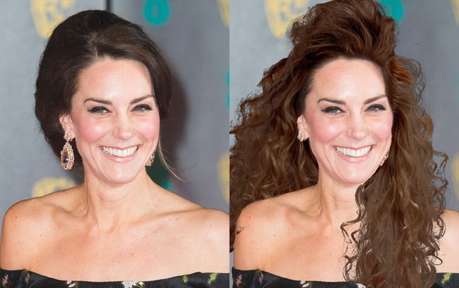 Dengan rambut mengembang, keriting dan di sasak tinggi, penampilan Kate Middleton jadi terlihat tua.
