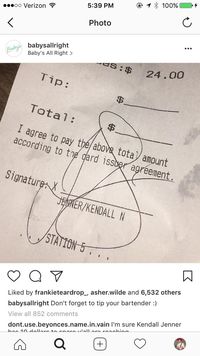 Bukti pembayaran Kendall Jenner