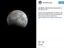 Keindahan Gerhana Bulan Parsial Hiasi Instagram