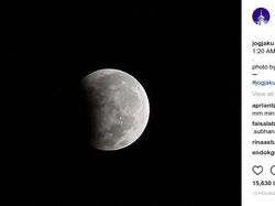 Keindahan Gerhana Bulan Parsial Hiasi Instagram