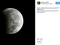 Keindahan Gerhana Bulan Parsial Hiasi Instagram