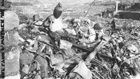 Usai ledakan kota Nagasaki terlihat rata dengan tanah. (Istimewa).