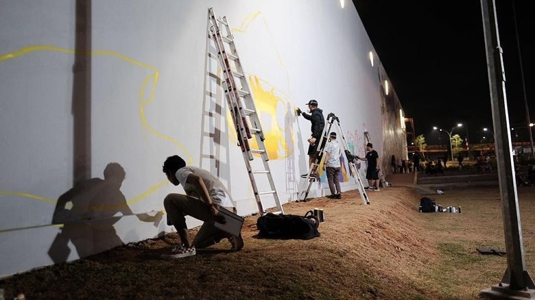 Lagi, RPTRA Kalijodo Dipercantik dengan Mural dan Grafiti Lagi, RPTRA Kalijodo Dipercantik dengan Mural dan Grafiti