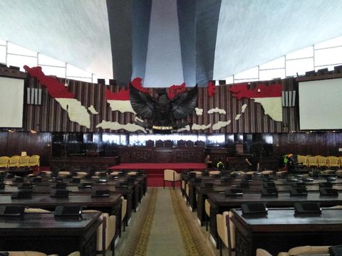 Di ruang paripurna ini, Presiden Jokowi akan menyampaikan pidatonya